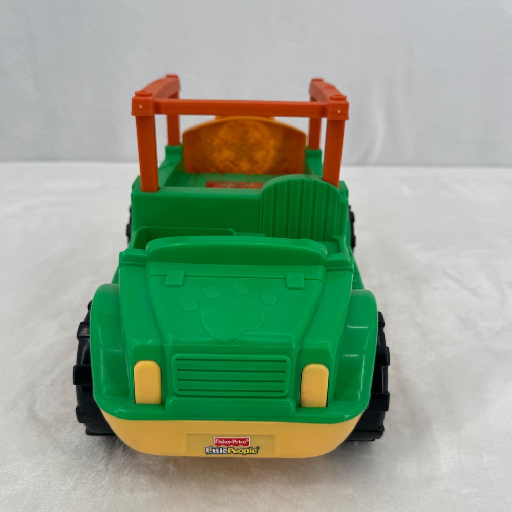 Fisher Price Little People Green Zoo Safari Truck Interactive Toy Vehicle Sounds